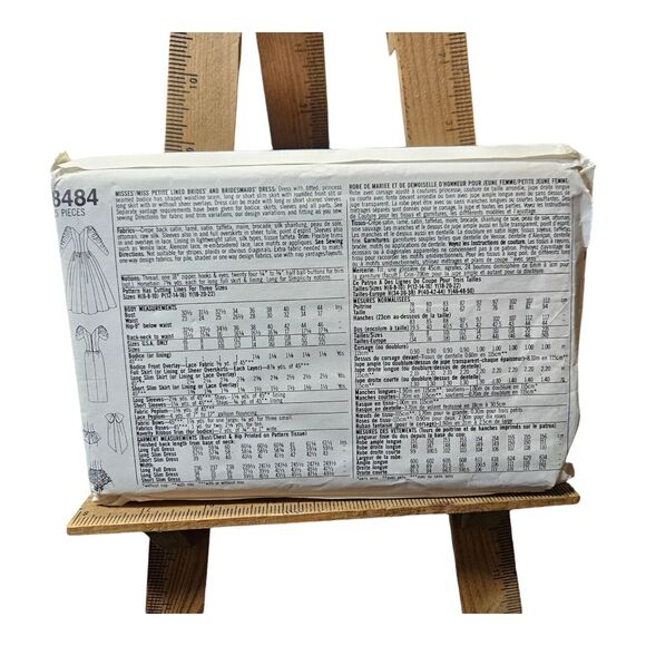 Vtg Simplicity 8484 Wedding Dress Pattern Retro Size 12-16 Uncut Taylor Fashion - Picture 6 of 8